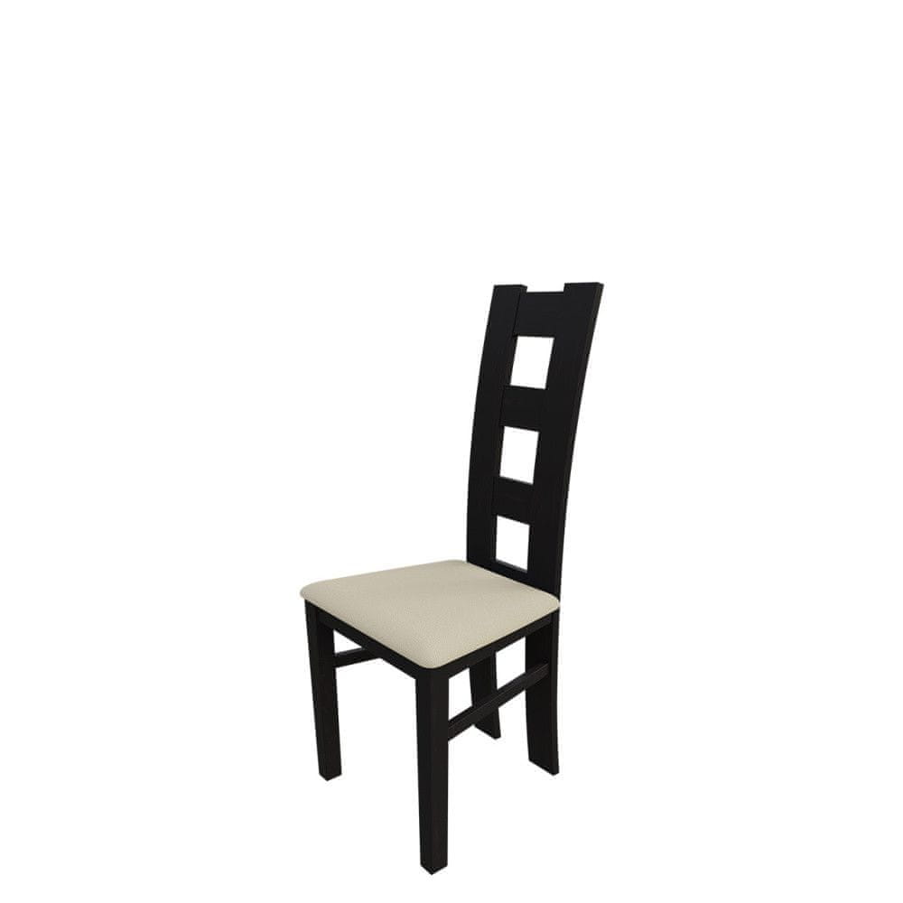 Veneti Jedálenská stolička MOVILE 21 - wenge / béžová ekokoža